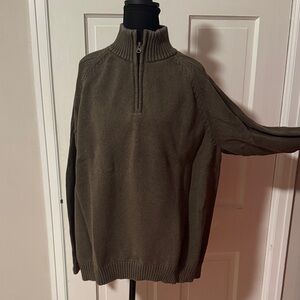 Columbia Men's Green Gray 1/4 Zip XXL Sweater Knit